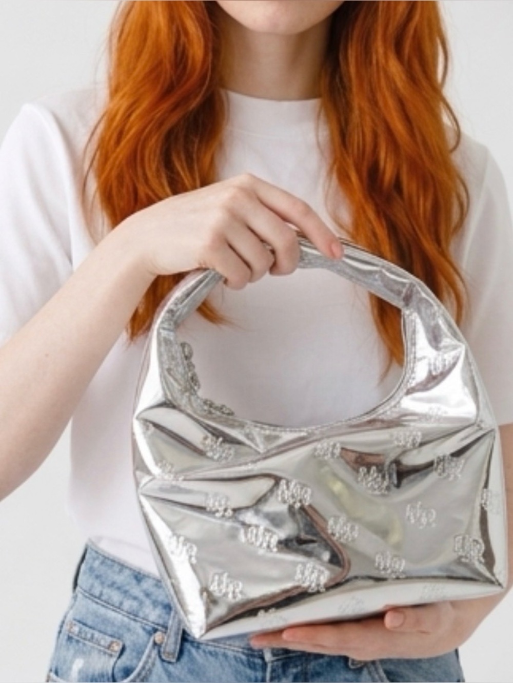 Huda Beauty Chrome Makeup Bag brand new missing tag